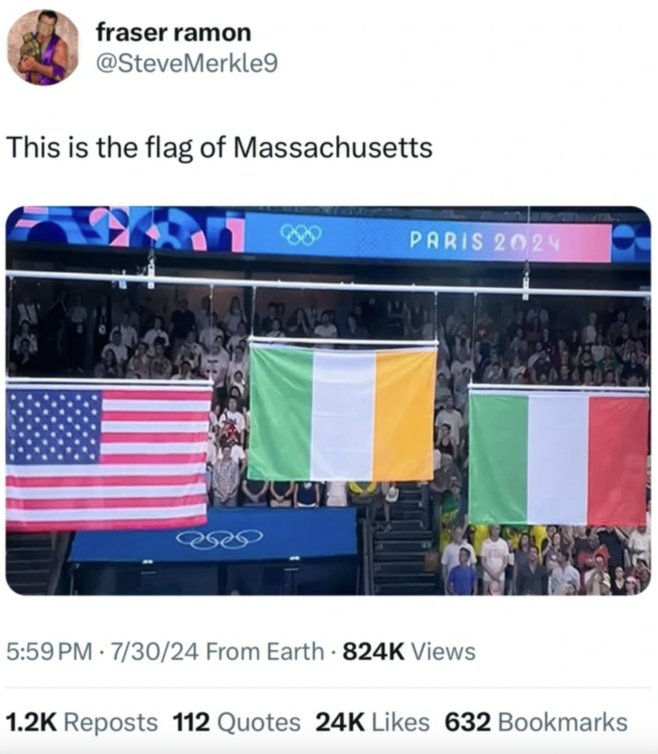 Flag - fraser ramon This is the flag of Massachusetts Paris 2024 73024 From Earth Views Reposts 112 Quotes 24K 632 Bookmarks